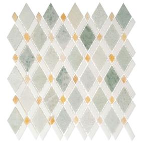 Mosaic Ming Green Light+Thassos White+Honey Onyx Gray Tile