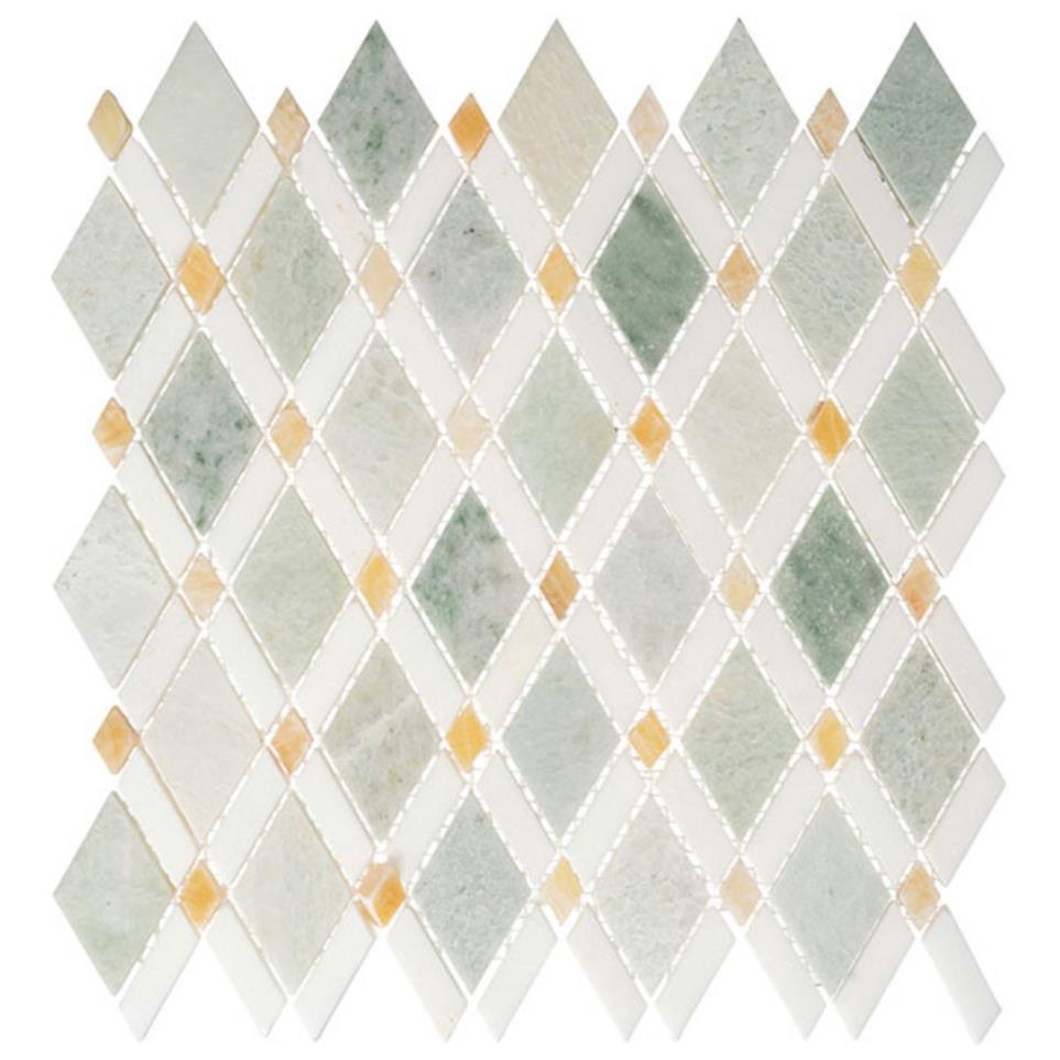 Mosaic Ming Green Light+Thassos White+Honey Onyx Gray Tile