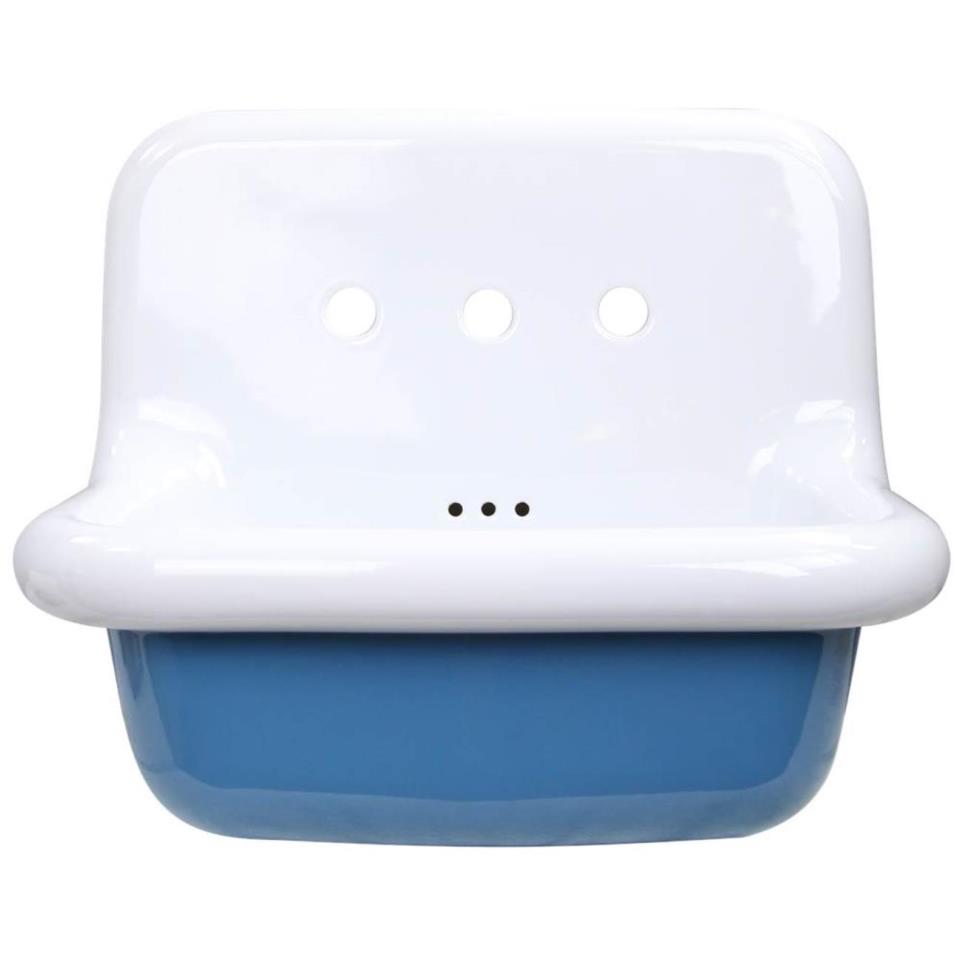 Bath White/Blue  Bathroom Sinks