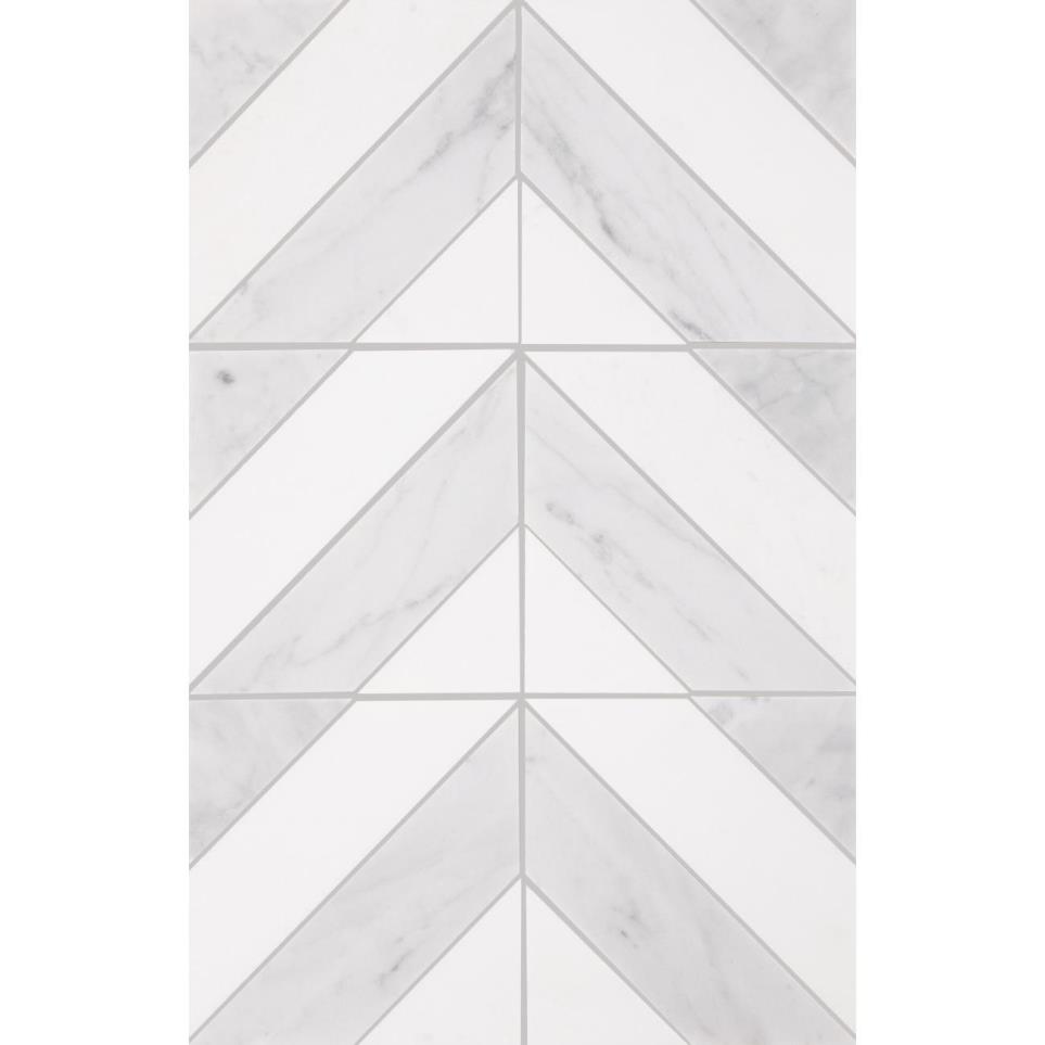 Mosaic Saran White and Thassos Honed Gray Tile