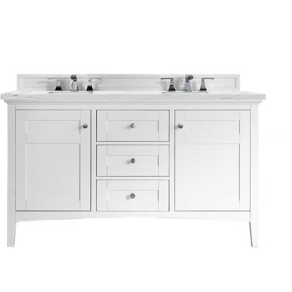 Base with Sink Top Bright White White Vanities