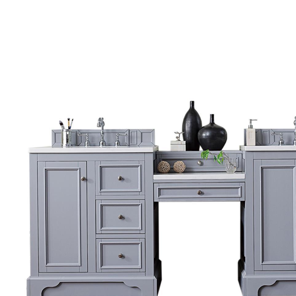 Base with Sink Top Silver Gray Grey / Black Vanities