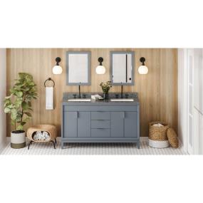 Base with Sink Top Blue Steel Grey / Black Vanities