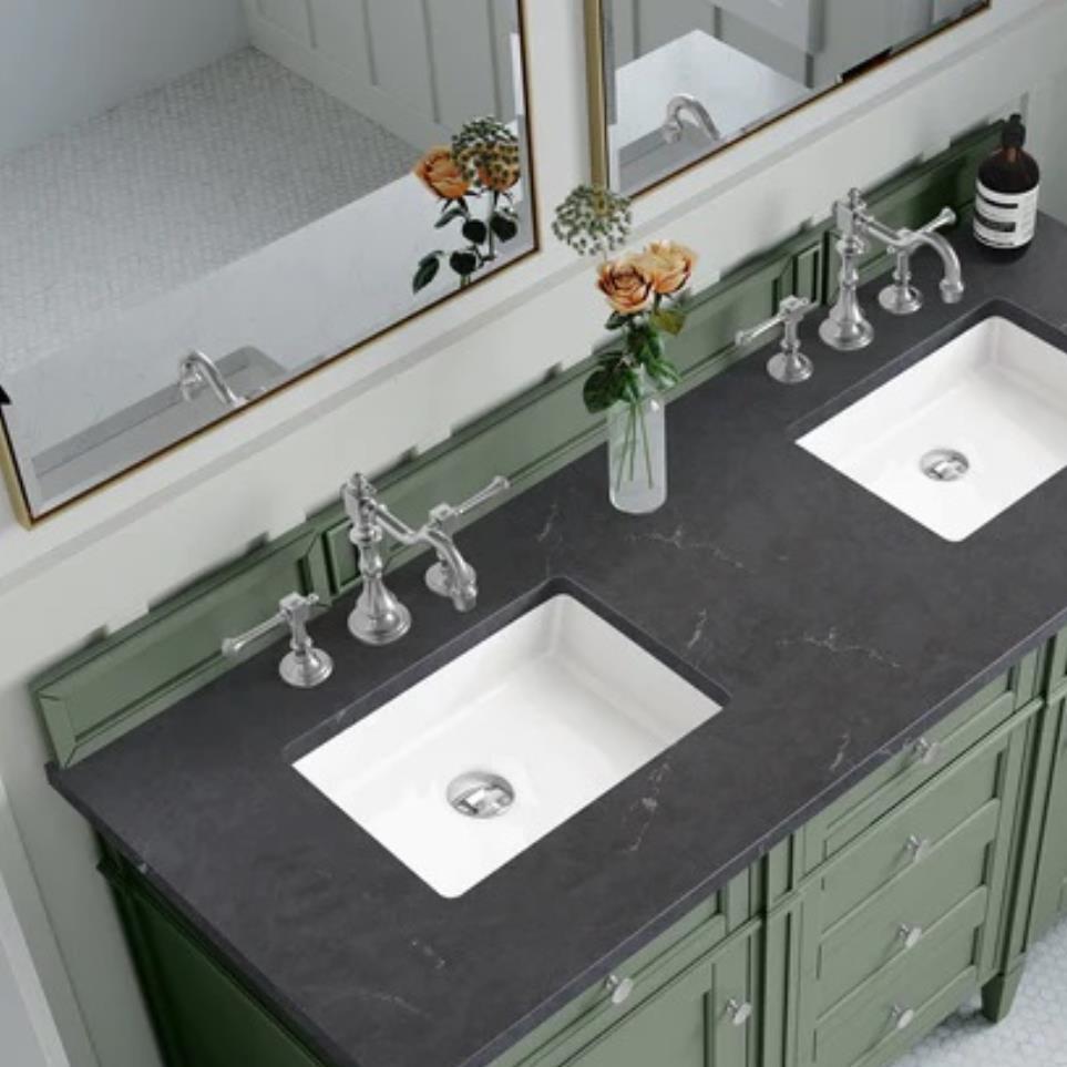 Base with Sink Top Smokey Celadon Green Vanities