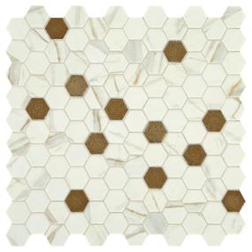 Mosaic Posh Chiffon Mixed White Tile