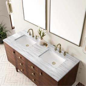 Base with Sink Top Mid-Century Walnut Dark Finish Vanities