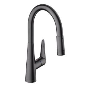 Kitchen Brushed Black Chrome Black Faucets