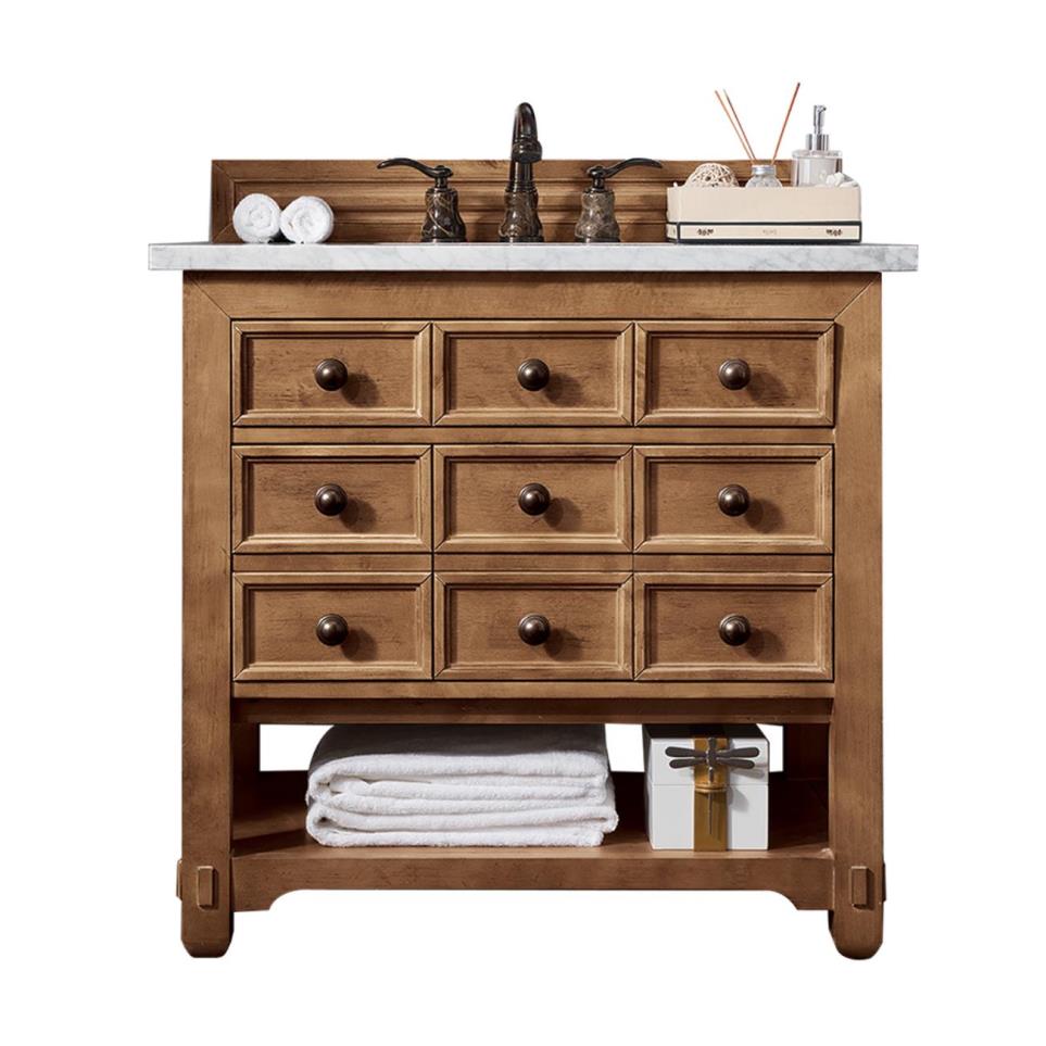 Base with Sink Top Honey Alder Light Finish Vanities