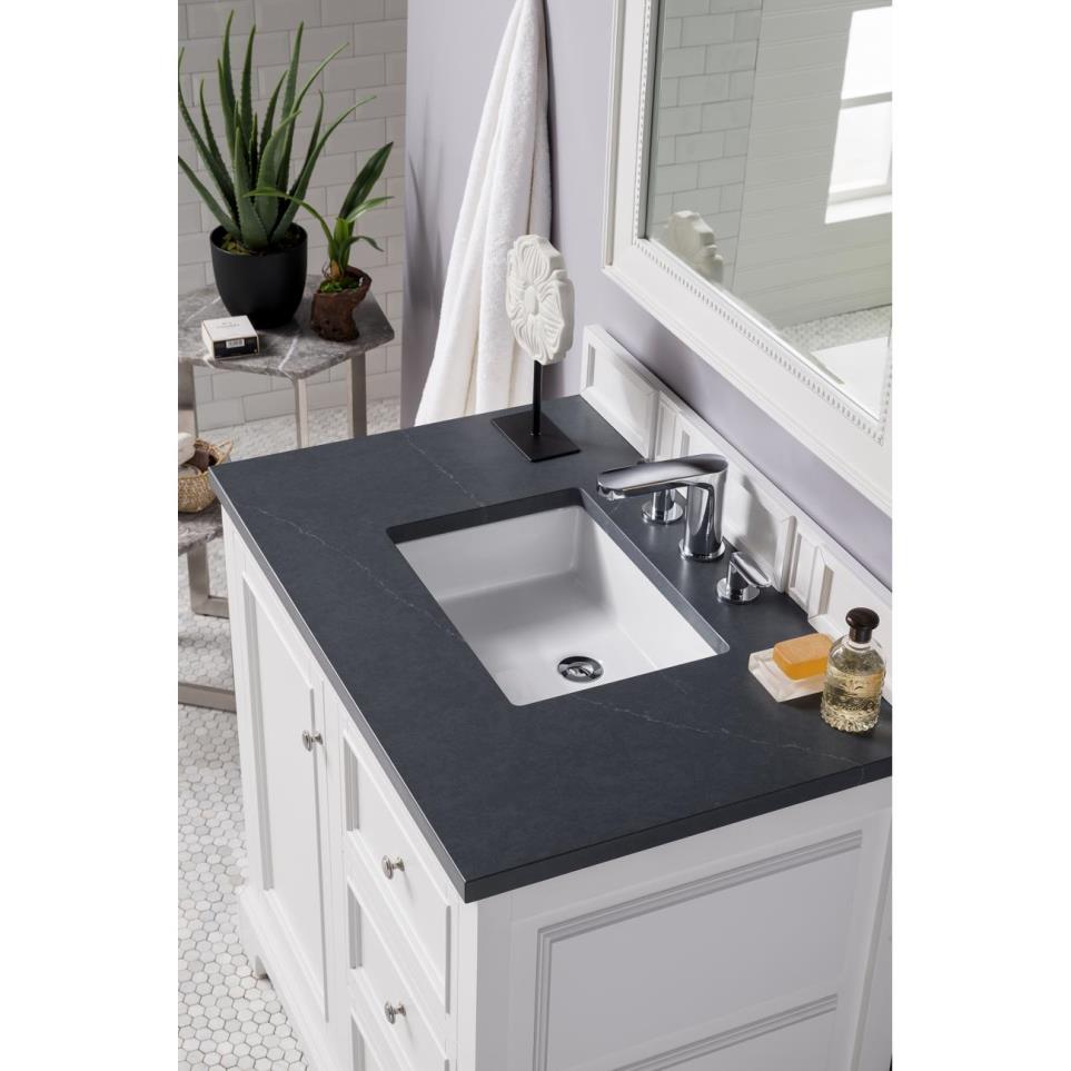 Base with Sink Top Bright White White Vanities