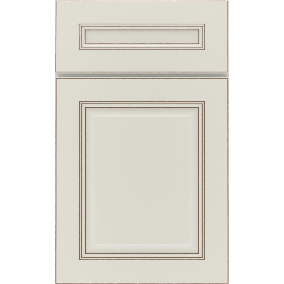 5 Piece Icy Avalanche With Toasted Almond Detail Glaze - Paint 5 Piece Cabinets