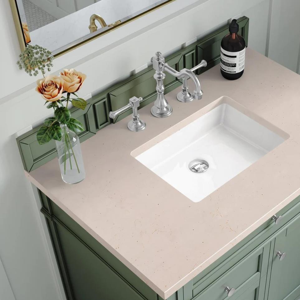 Base with Sink Top Smokey Celadon Green Vanities