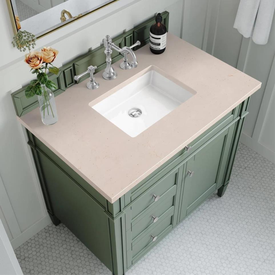 Base with Sink Top Smokey Celadon Green Vanities