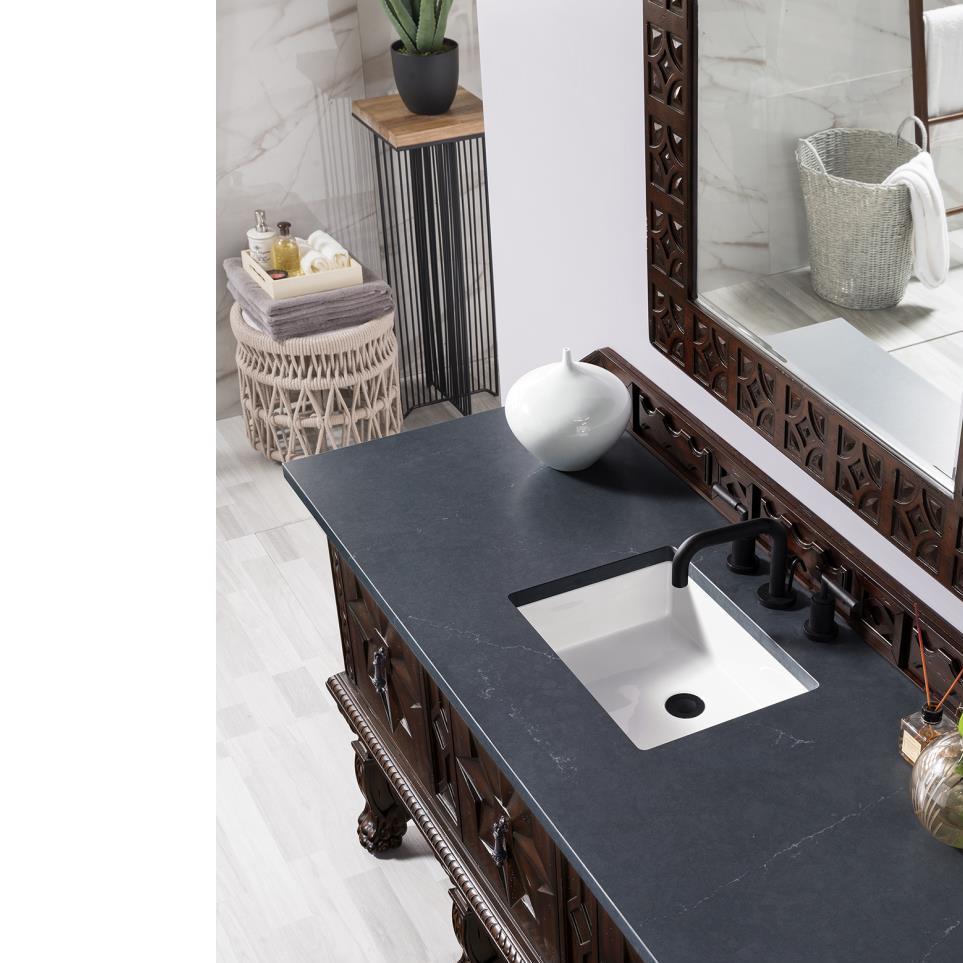 Base with Sink Top Antique Walnut Dark Finish Vanities