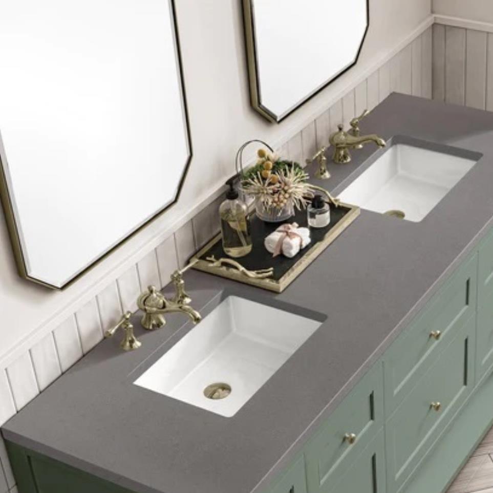 Base with Sink Top Smokey Celadon Green Vanities