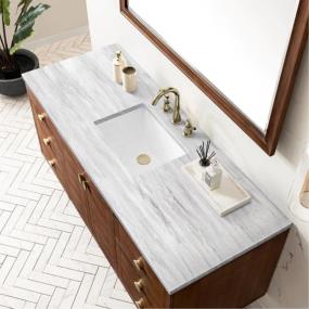 Base with Sink Top Mid-Century Walnut Dark Finish Vanities