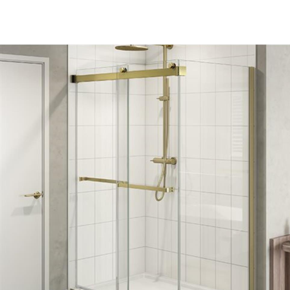 Door Brushed Gold Brass / Gold Showers