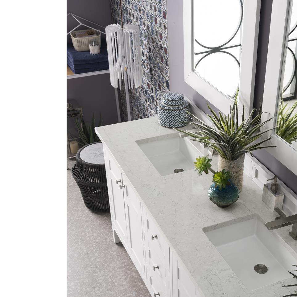 Base with Sink Top Bright  White White Vanities