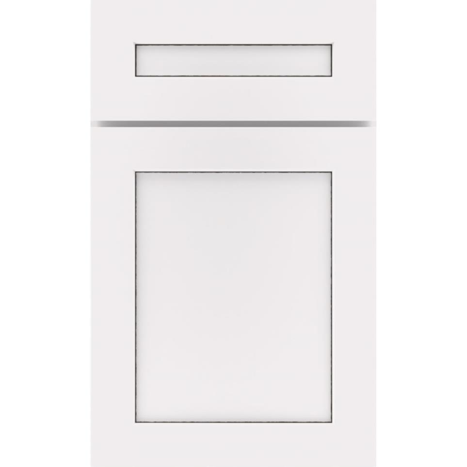 5 Piece White With Amaretto Creme Detail Glaze - Paint 5 Piece Cabinets