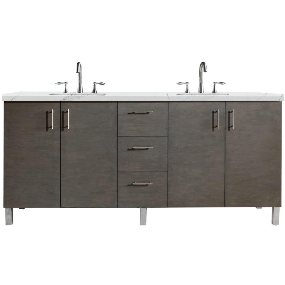 Base with Sink Top Silver Oak Medium Finish Vanities