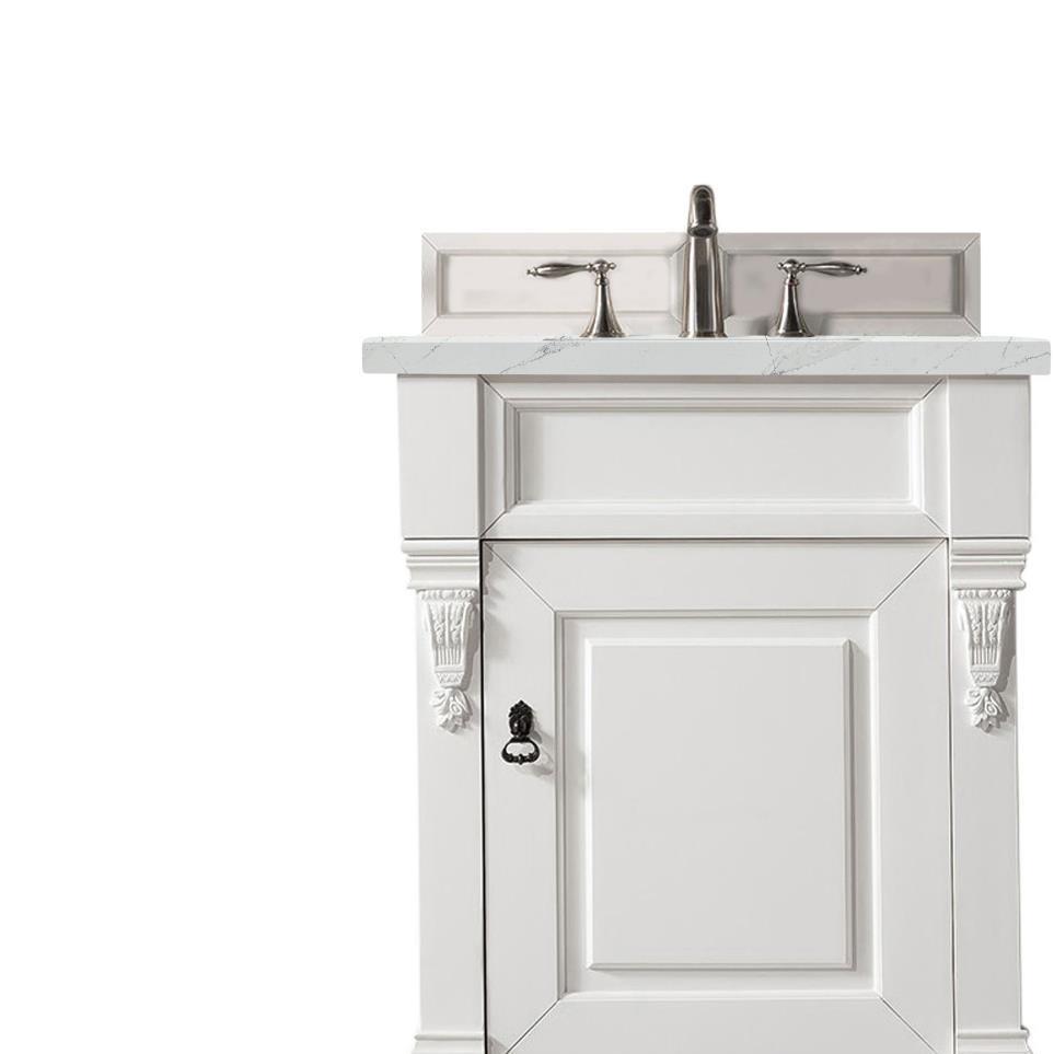 Base with Sink Top Bright White White Vanities