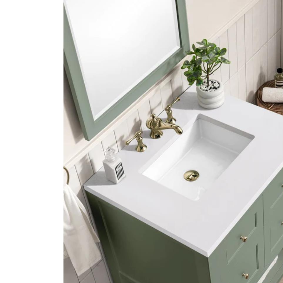 Base with Sink Top Smokey Celadon Green Vanities