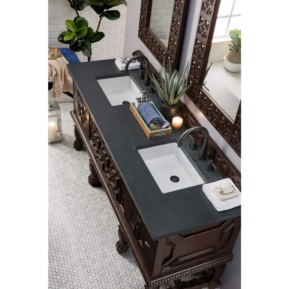 Base with Sink Top Antique Walnut Dark Finish Vanities