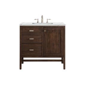 Base with Sink Top Mid Century Acacia Dark Finish Vanities