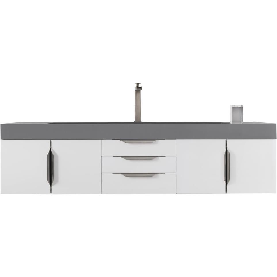 Base with Sink Top Glossy White White Vanities