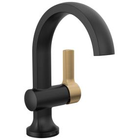 Bath Matte Black With Champagne Bronze Black Faucets