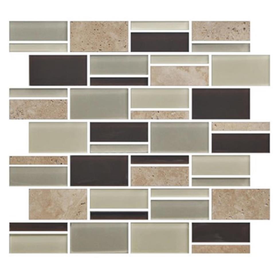 Mosaic Canyon Trail Blend Glass Beige/Tan Tile