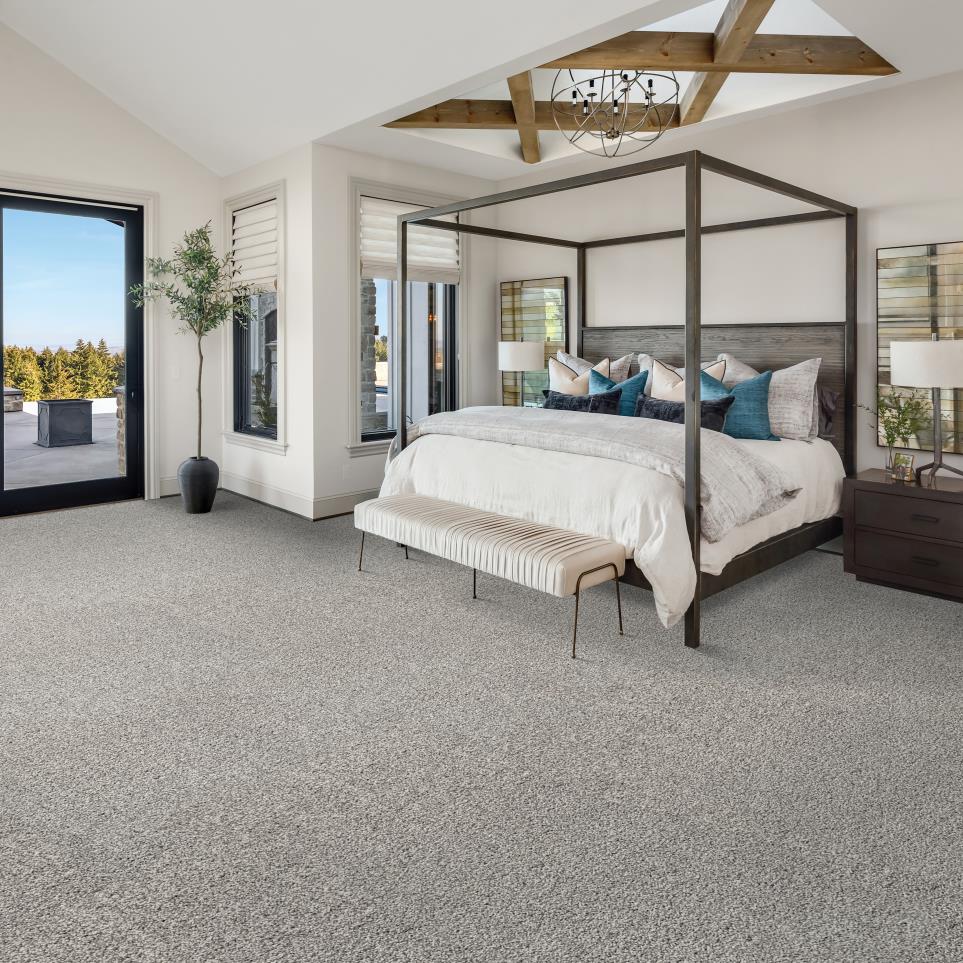 Textured Saxony Winter Day Gray Carpet
