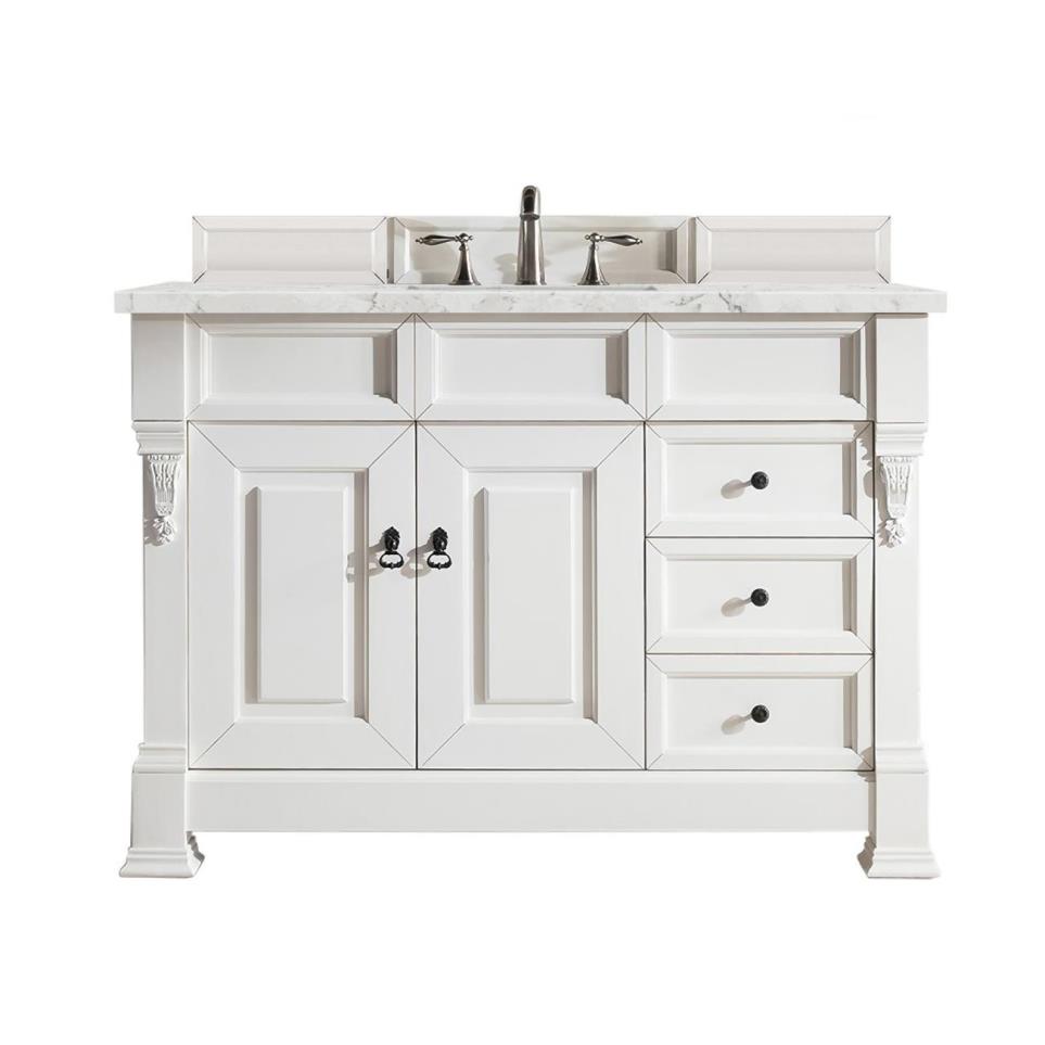 Base with Sink Top Bright White White Vanities