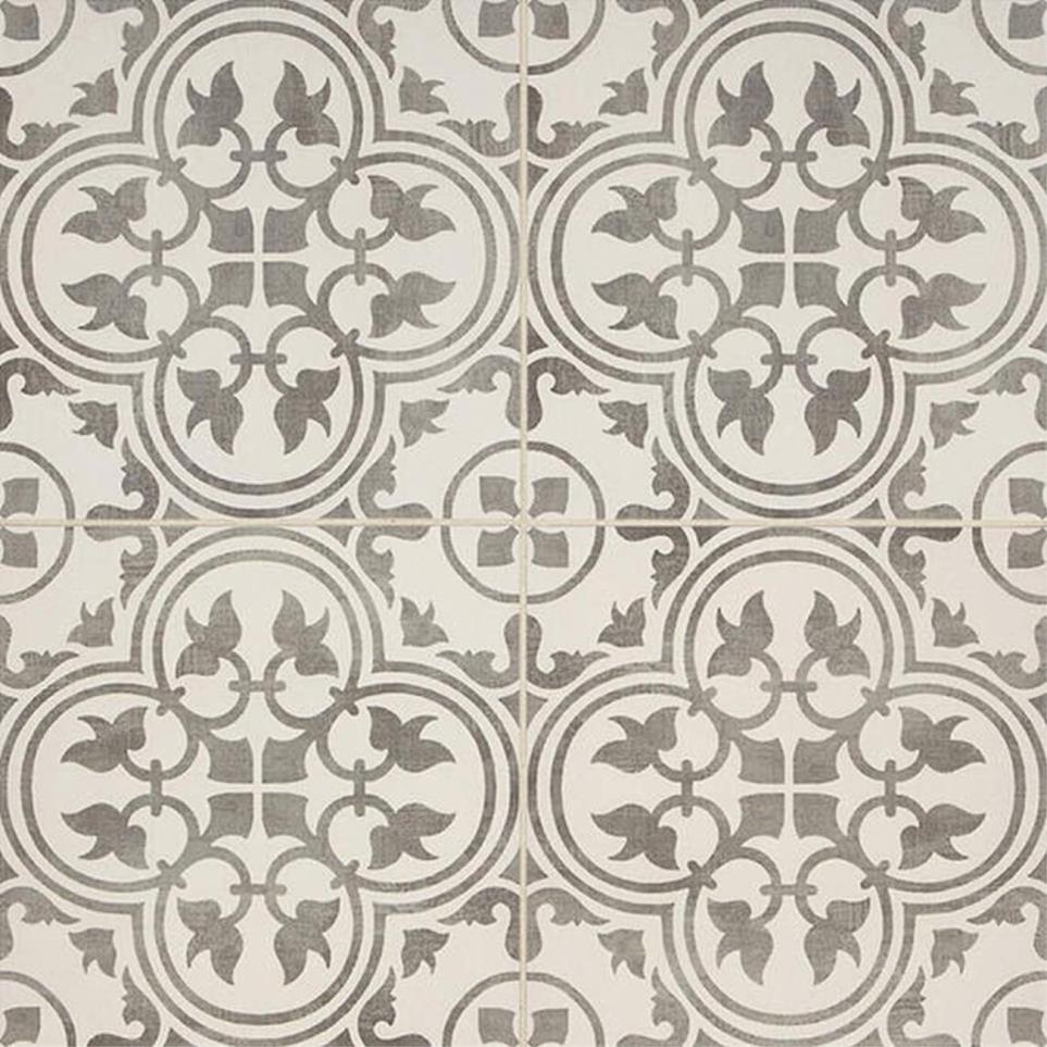 Decoratives and Medallions Petal Grey Matte Gray Tile
