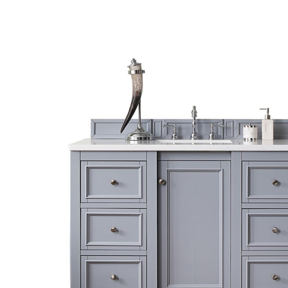 Base with Sink Top Silver Gray Grey / Black Vanities