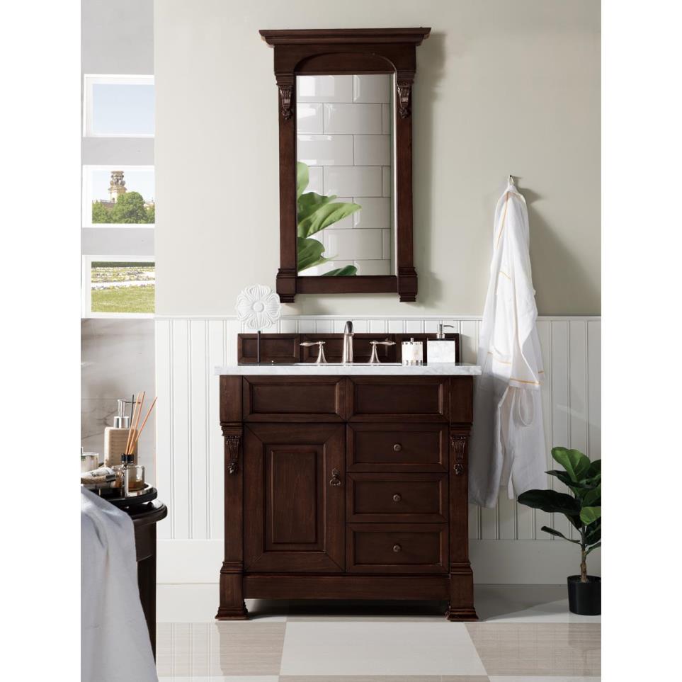 Base with Sink Top Burnished Mahogany Dark Finish Vanities