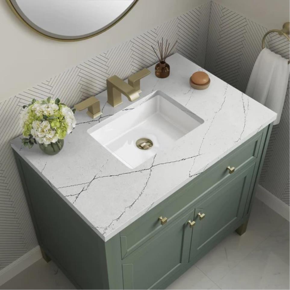 Base with Sink Top Smokey Celadon Green Vanities