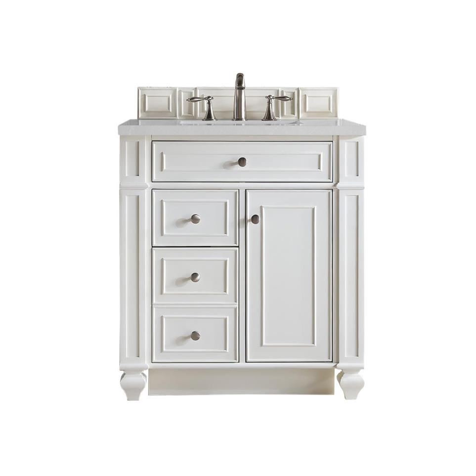 Base with Sink Top Bright White White Vanities