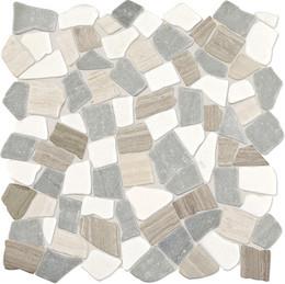 Mosaic Cumulus Grey Blend Tumbled Gray Tile