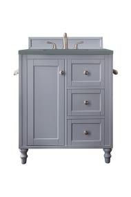 Base with Sink Top Silver Gray Grey / Black Vanities