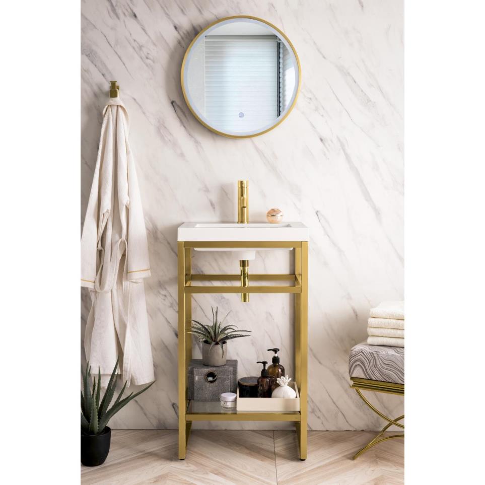 Base with Sink Top Radiant Gold Metal Tones Vanities