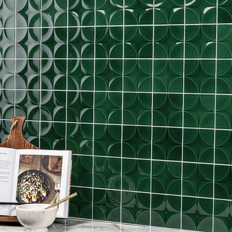 Tile Fern Glossy Green Tile