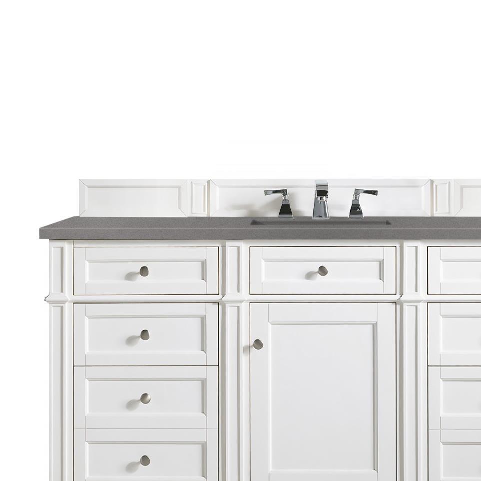 Base with Sink Top Bright White White Vanities