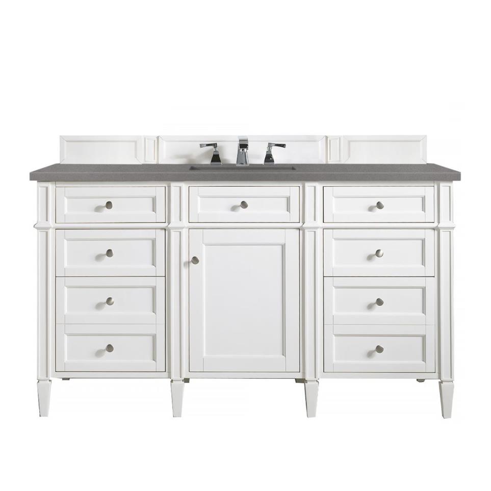 Base with Sink Top Bright White White Vanities