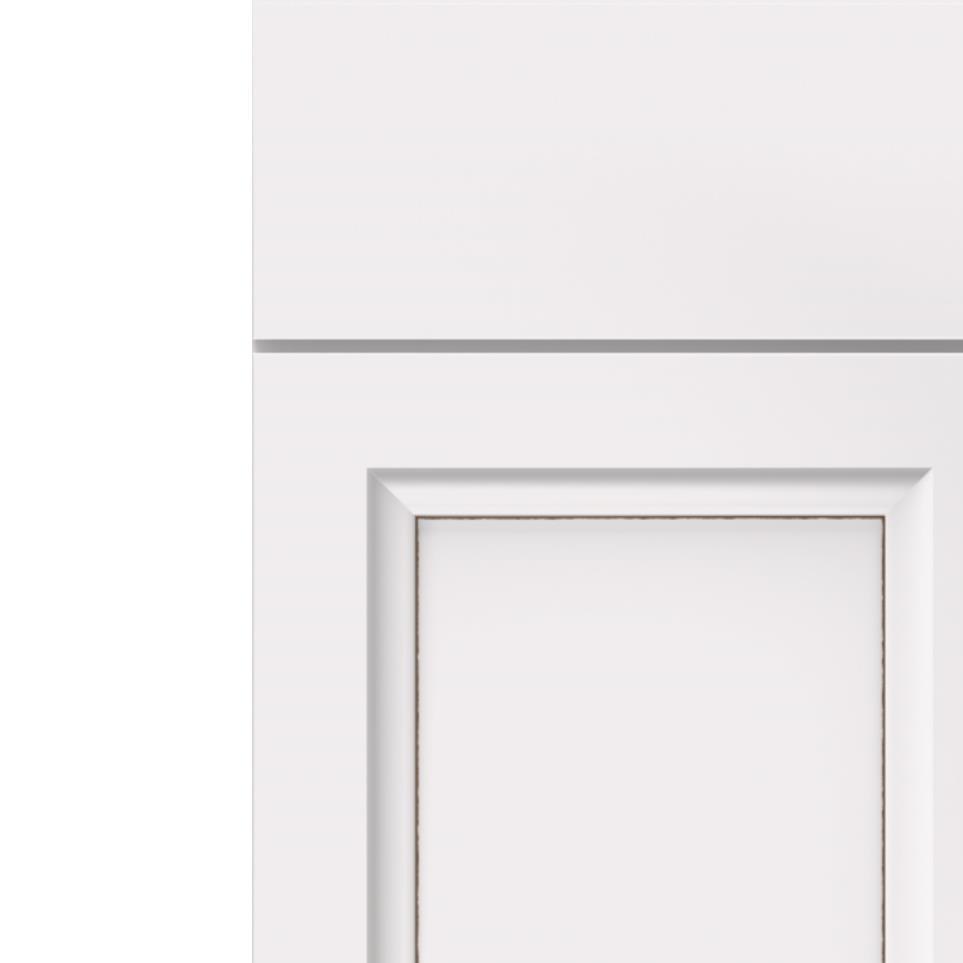 Square White With Toasted Almond Detail Glaze - Paint Square Cabinets