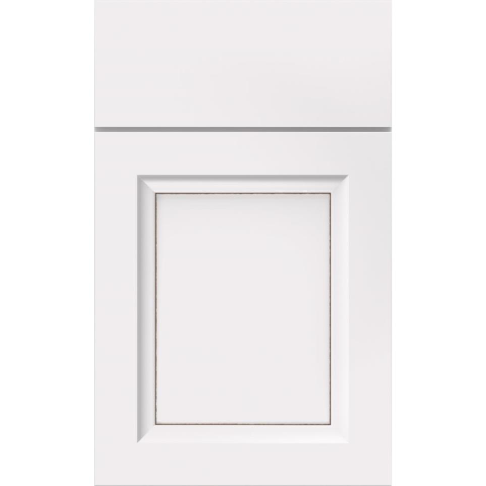 Square White With Toasted Almond Detail Glaze - Paint Square Cabinets