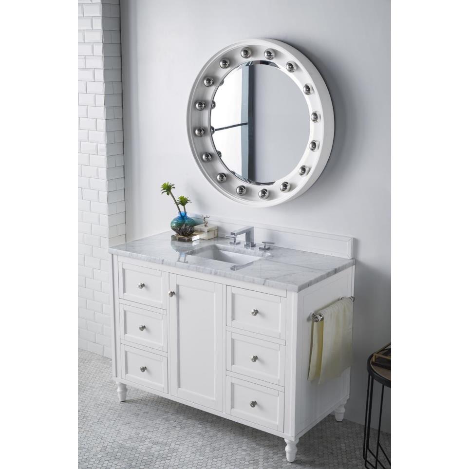 Base with Sink Top Bright White White Vanities