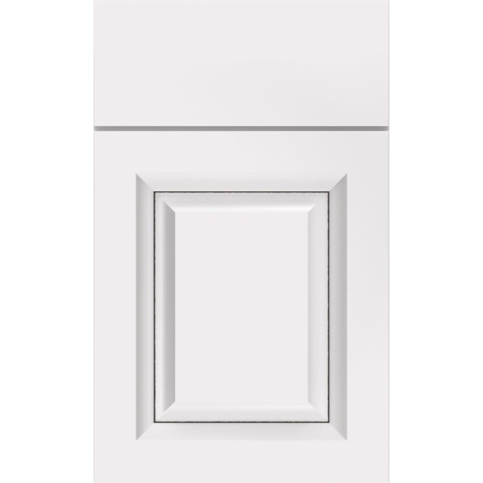 Square White With Grey Stone Detail Glaze - Paint Square Cabinets