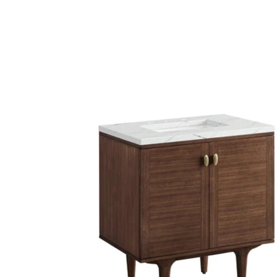 Base with Sink Top Mid-Century Walnut Dark Finish Vanities