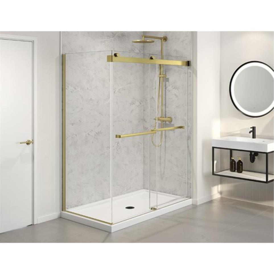 Door Brushed Gold Brass / Gold Showers