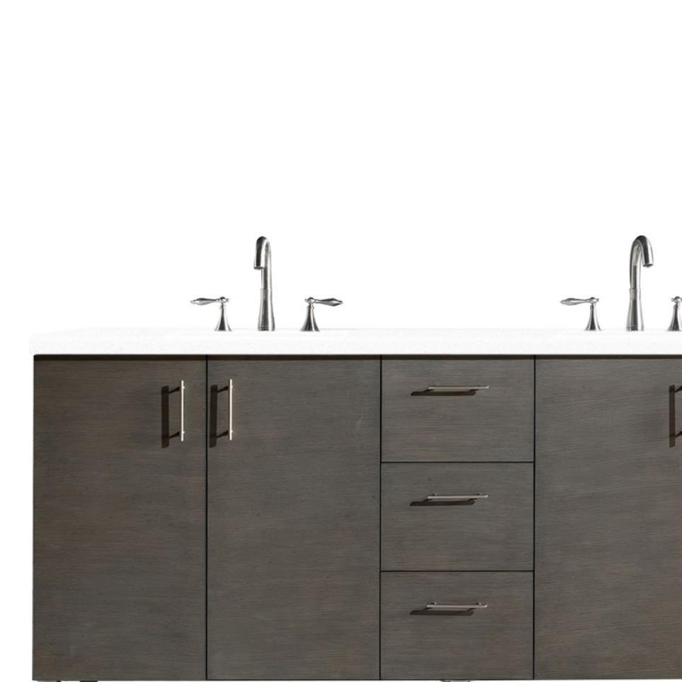 Base with Sink Top Silver Oak Dark Finish Vanities